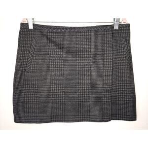 NWT Banana Republic Plaid Wrap Mini Skirt Size 10 Gray Work Preppy